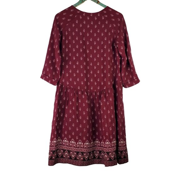 Garnet Hill Bohemian Pocket Midi, Pocket Silky Lined Dress, RARE Print, HTF - Picture 2 of 10
